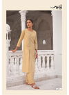 Yellow Colour Jansi Saanjh Linen Cotton With Embroidery Kurti With Bottom J-51